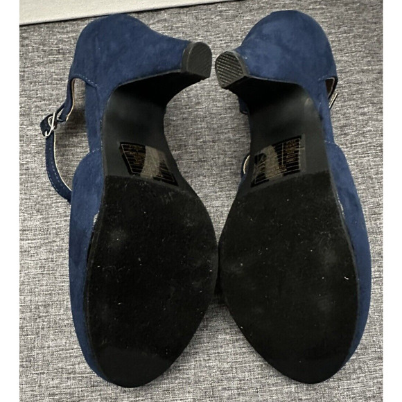 Modcloth T Strap Heels 9 Black Pump Refreshed Zest Retro Ankle Strap Cutout - Picture 7 of 8